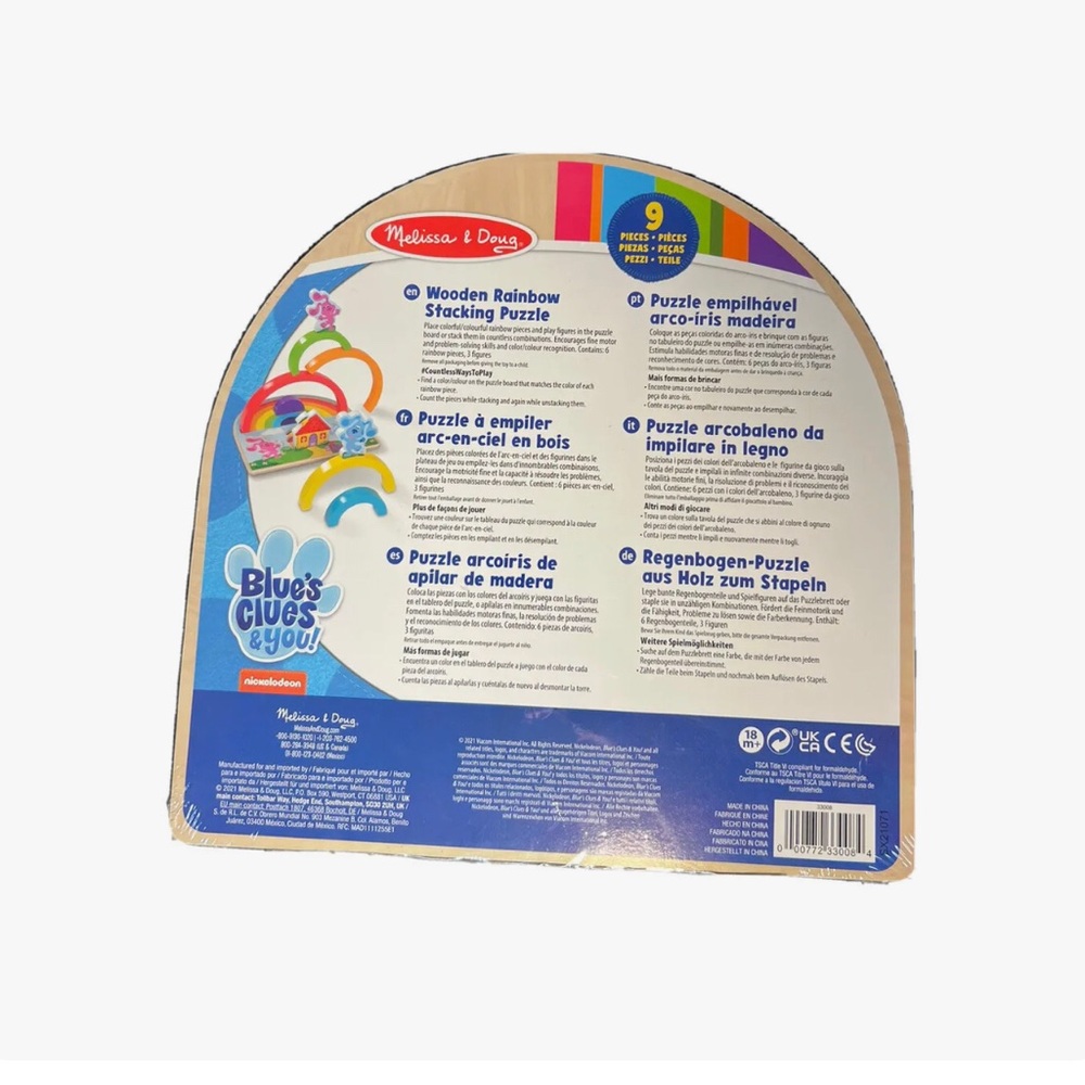 Melissa & Doug Nickelodeon Blue’s Clues wooden rainbow stacking puzzle - Picture 4 of 7